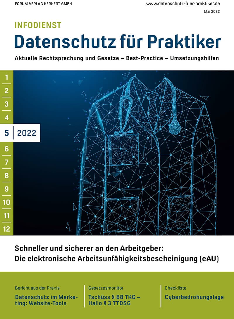Ausgabe Mai 2022 Schneller und sicherer an den Arbeitgeber: Die elektronische Arbeitsunfähigkeitsbescheinigung (eAU)
