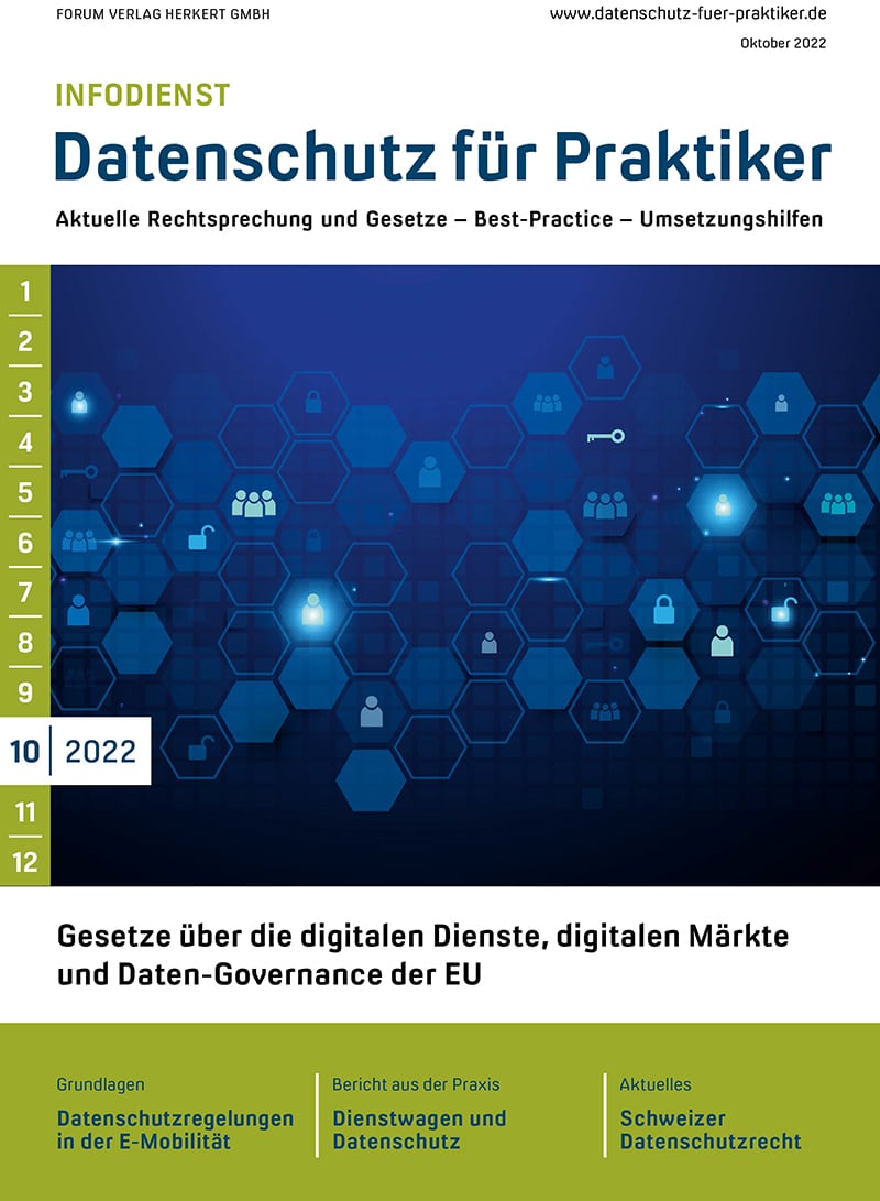Ausgabe Oktober 2022 Gesetze über die digitalen Dienste, digitalen Märkte und Daten-Governance der EU
