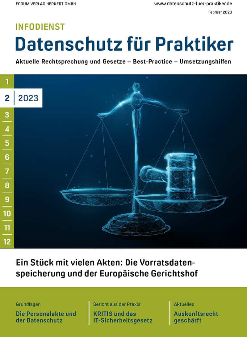 Ausgabe Februar 2023 Ein Stück mit vielen Akten: Die Vorratsdatenspeicherung und der Europäische Gerichtshof